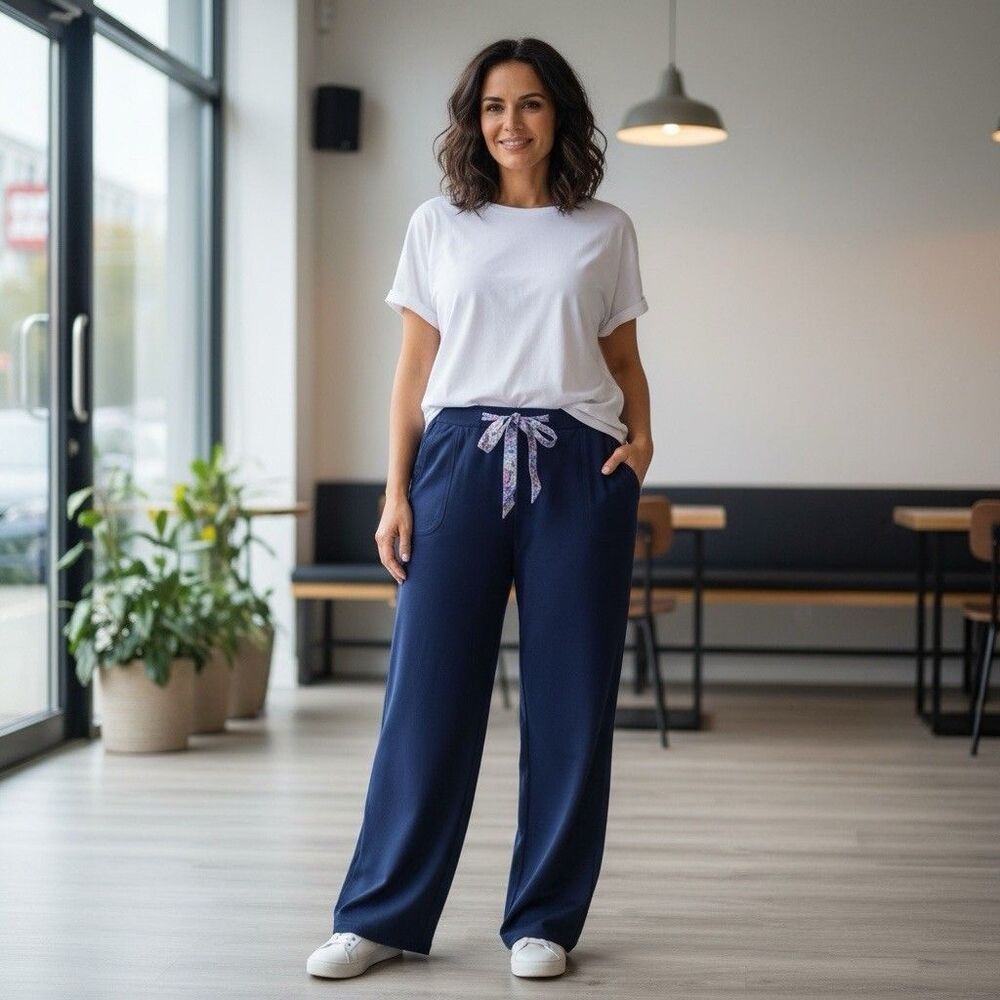 Modern Soul Women’s 1X Navy Stretch Pants Side Pockets 31in Inseam 18.5 Waist